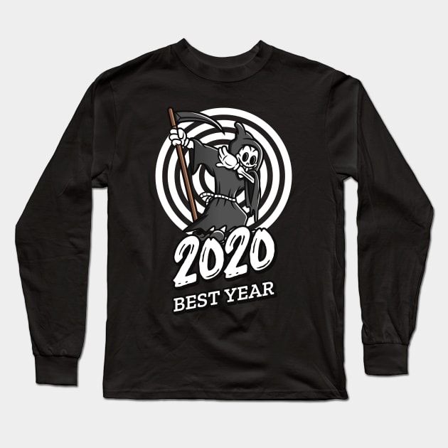 2020 best year - dabbing grim reaper Long Sleeve T-Shirt by ZenCloak